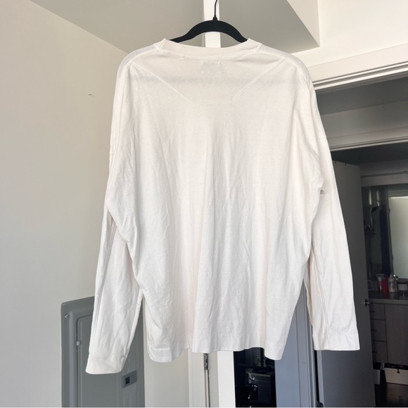 Joah Brown Vintage Oversized Long Sleeve Cotton T- Shirt In Fog (Beige) S/M - Picture 8 of 11
